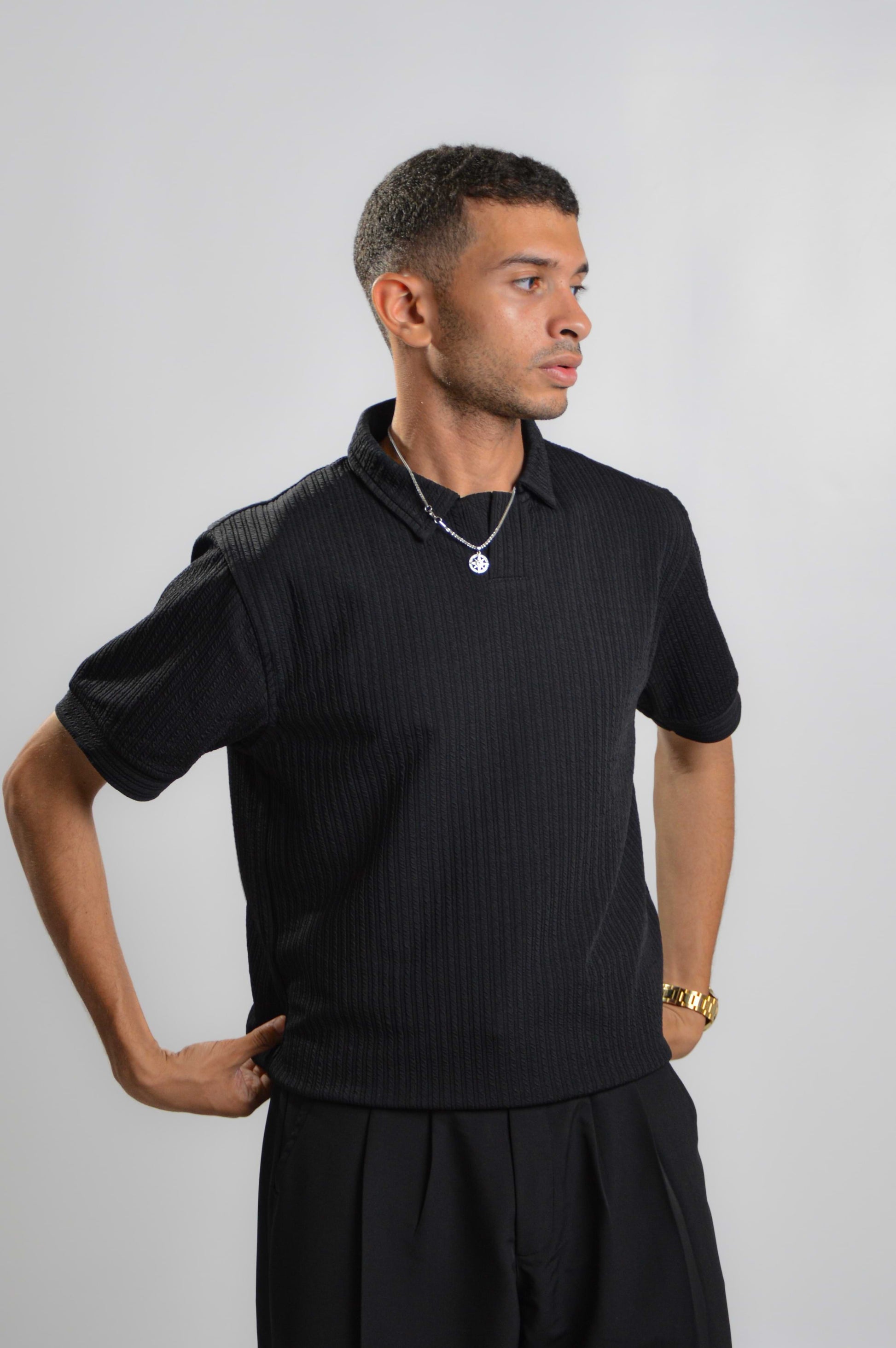 Midnight knit old money polo