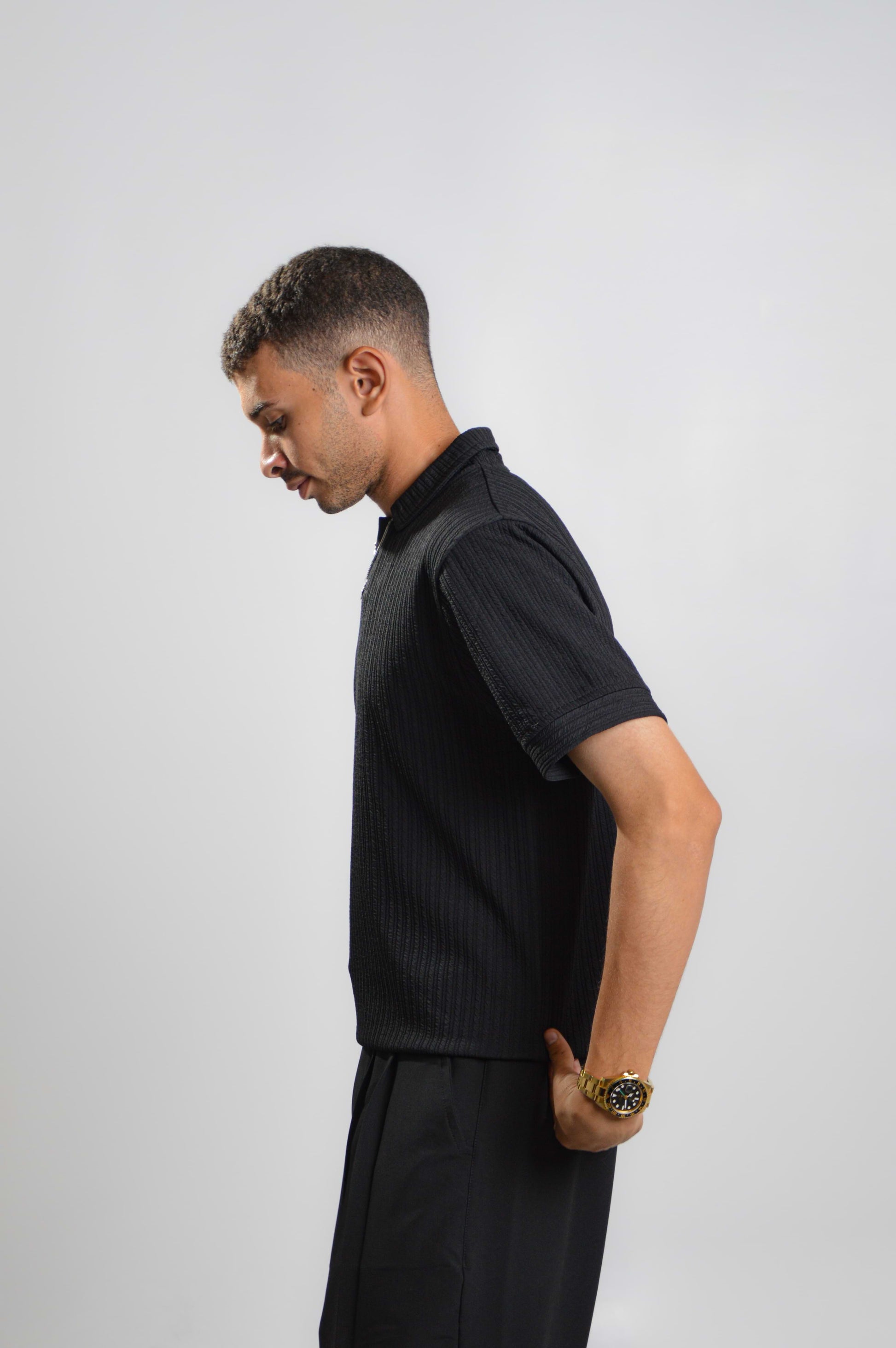 Midnight knit old money polo