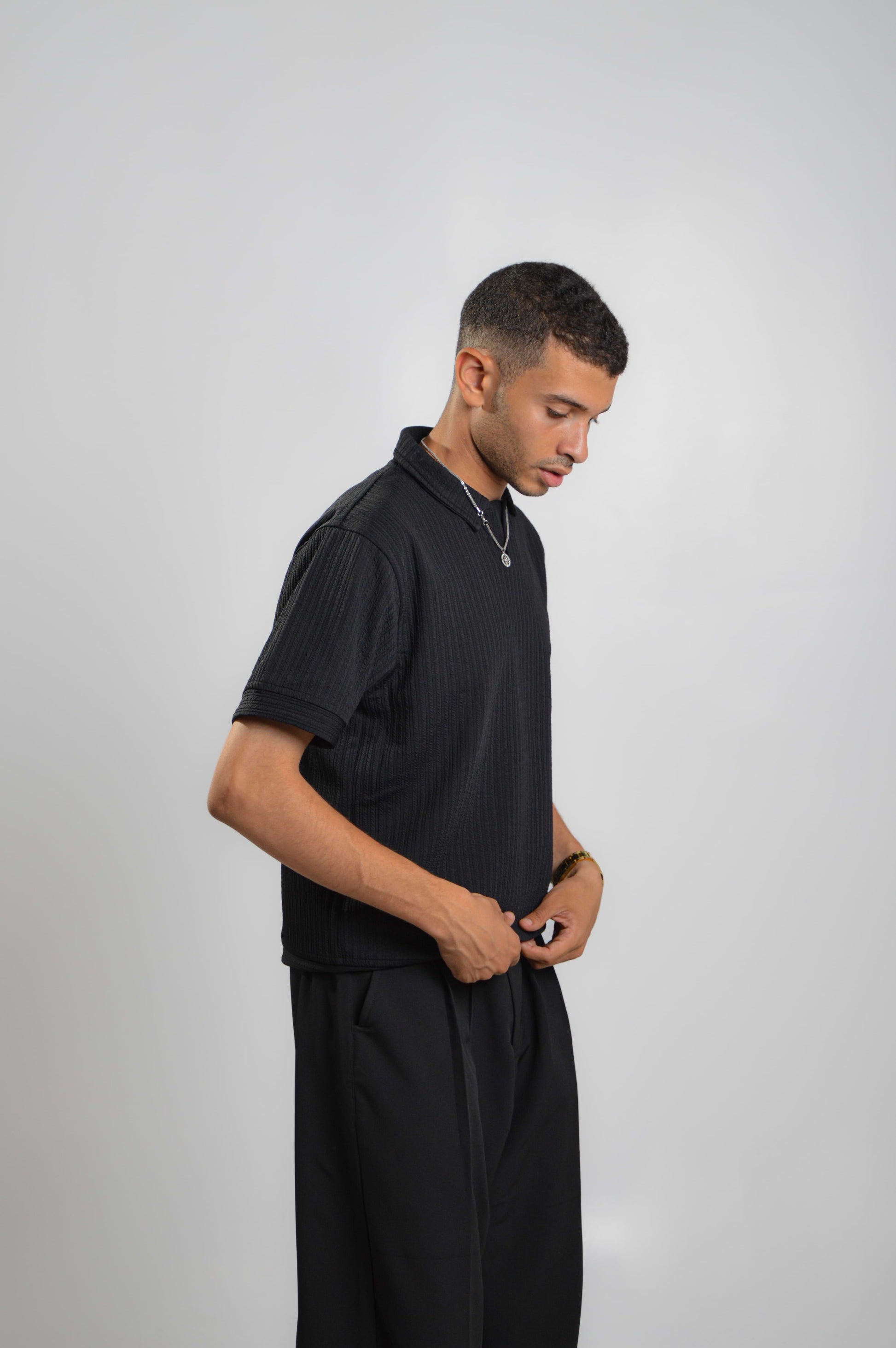 Midnight knit old money polo