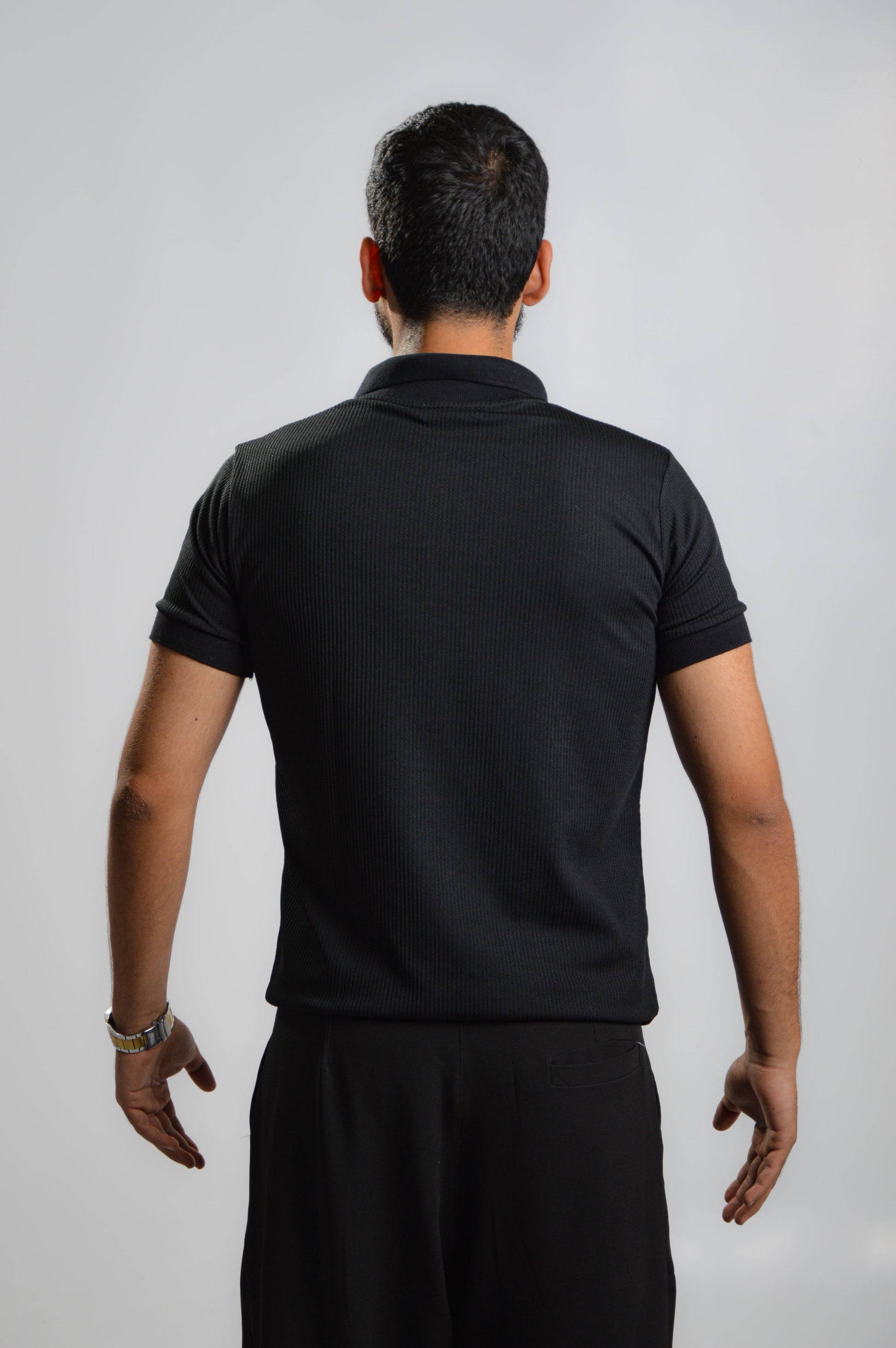 Black ripped oldmoney polo