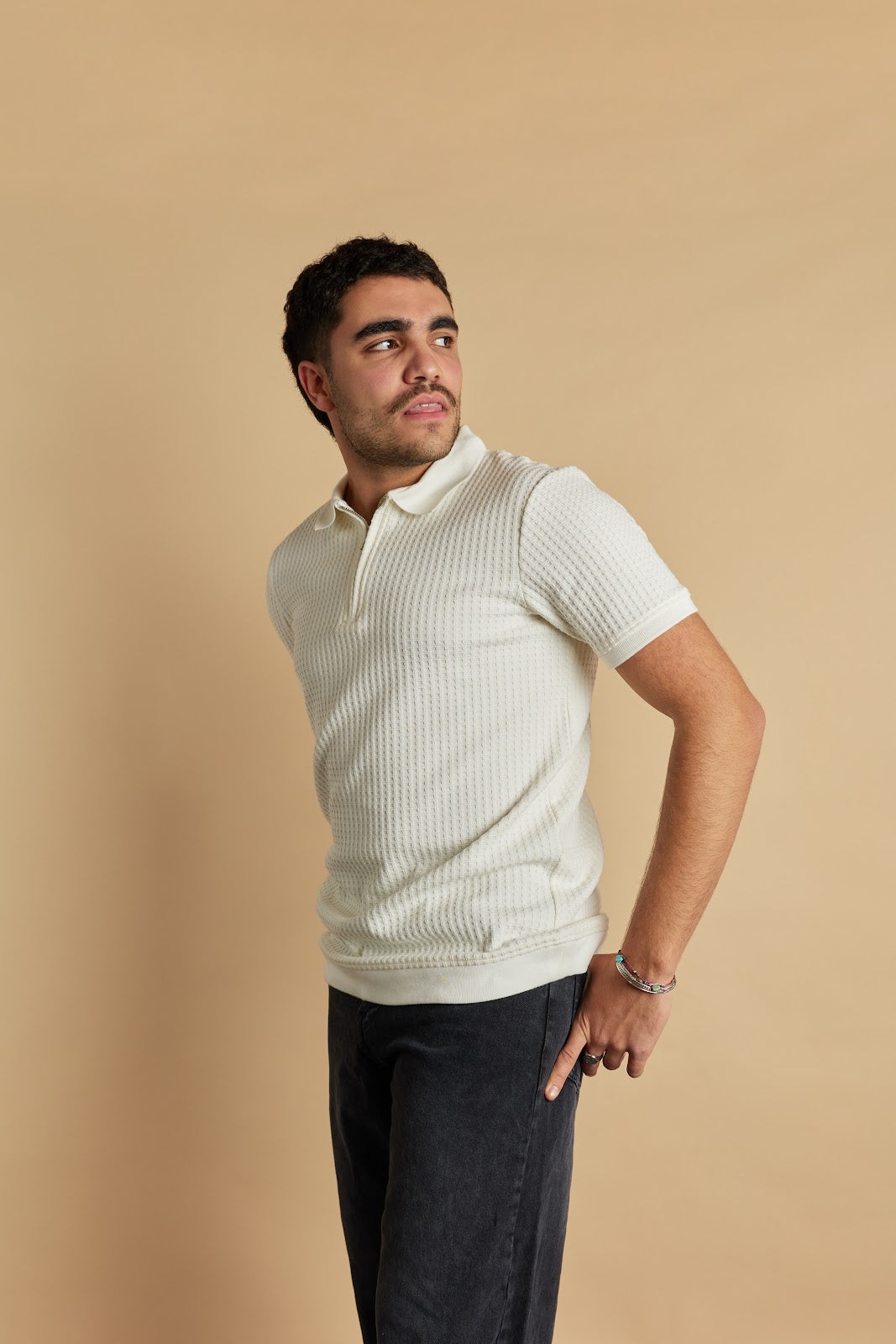 Jaquard Polo with Zipper