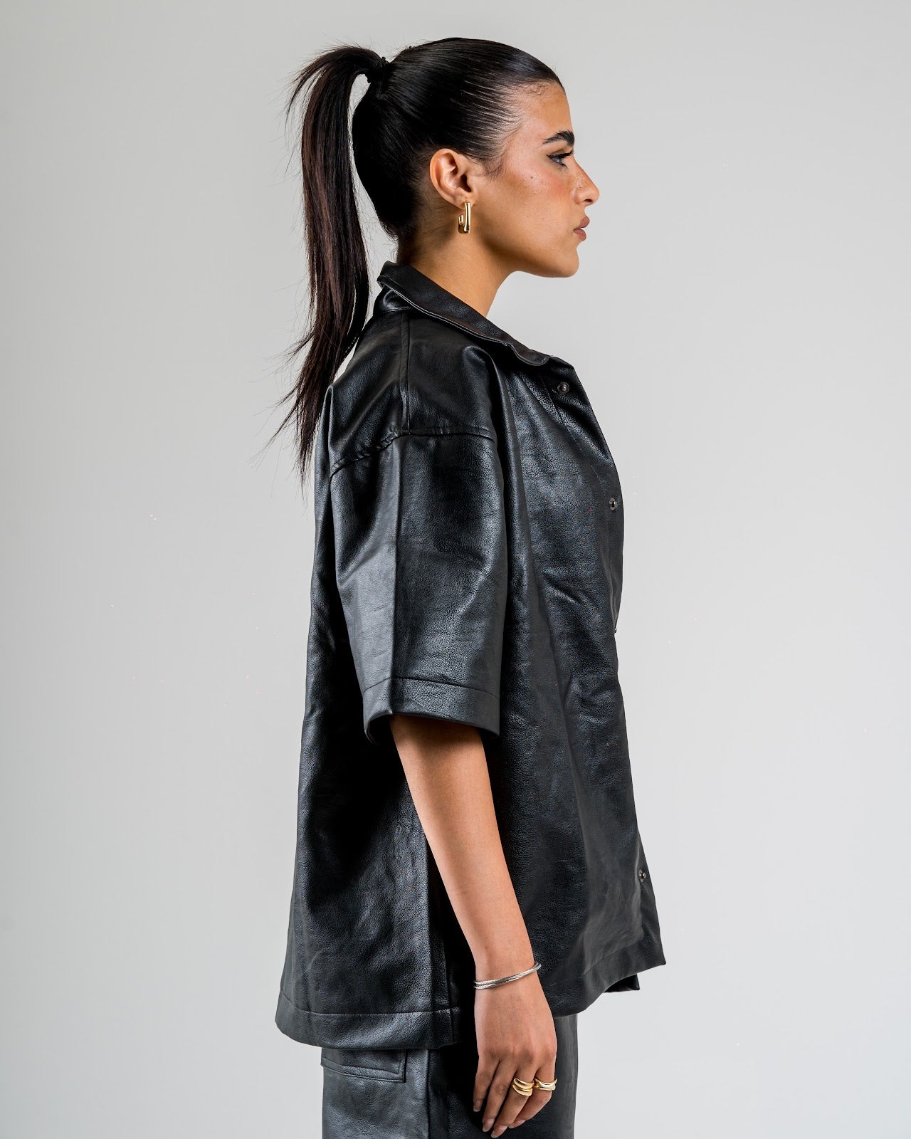 Faux Leather Overshirt F