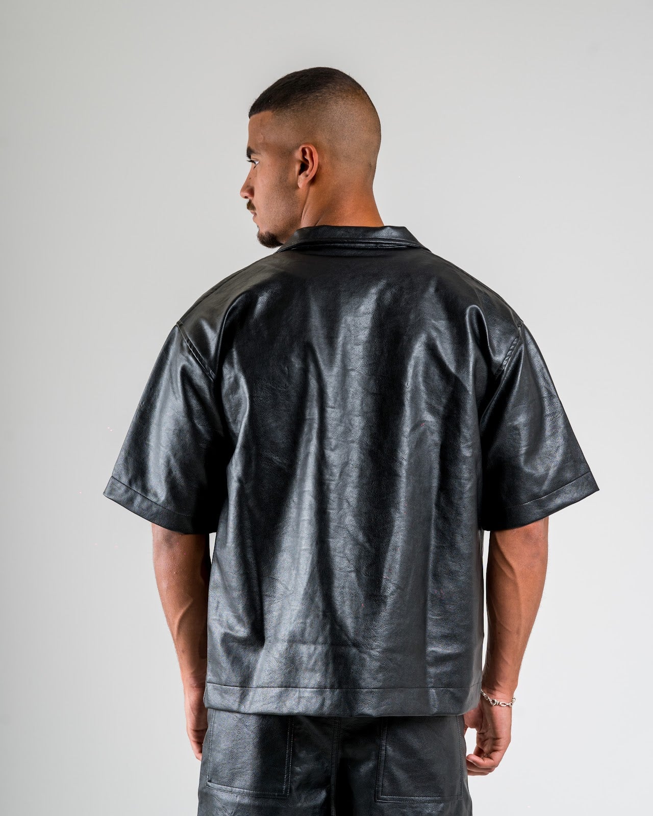 Faux Leather Overshirt