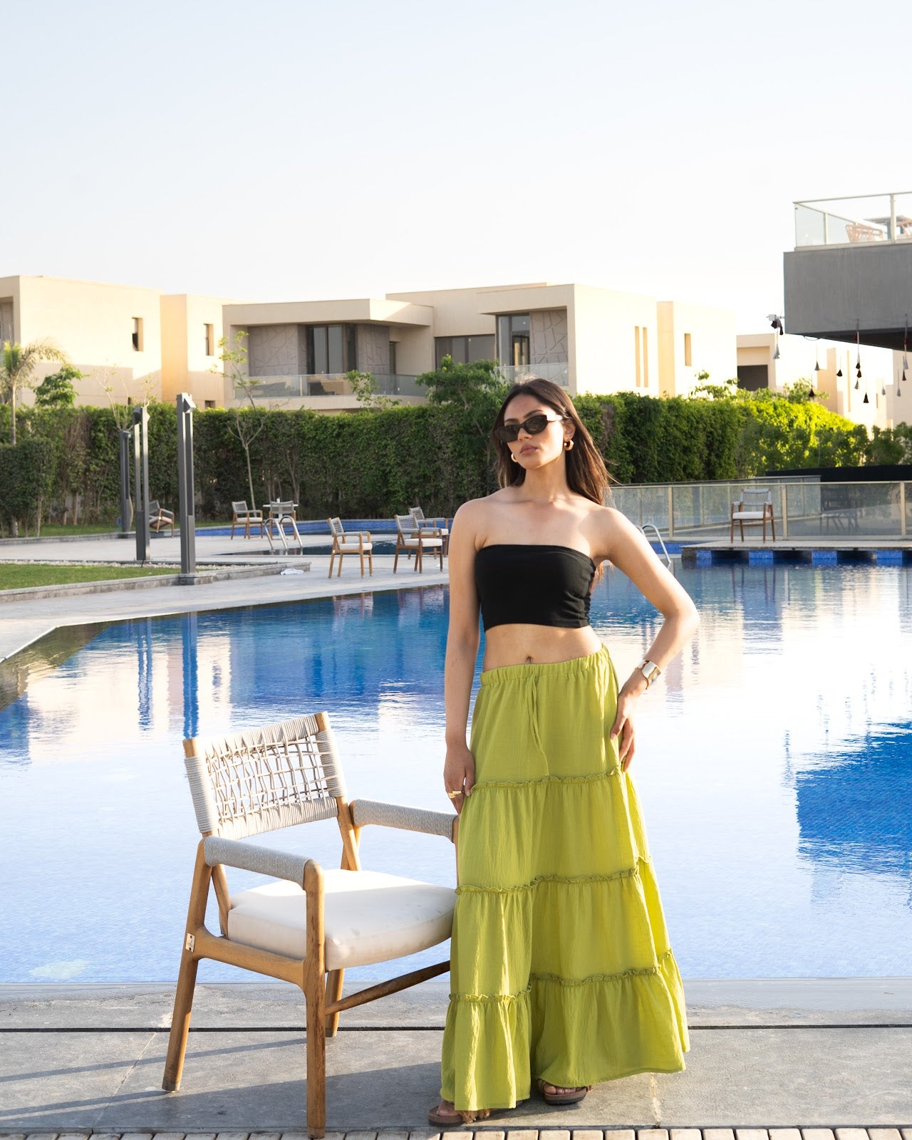 Lime green Boho skirt