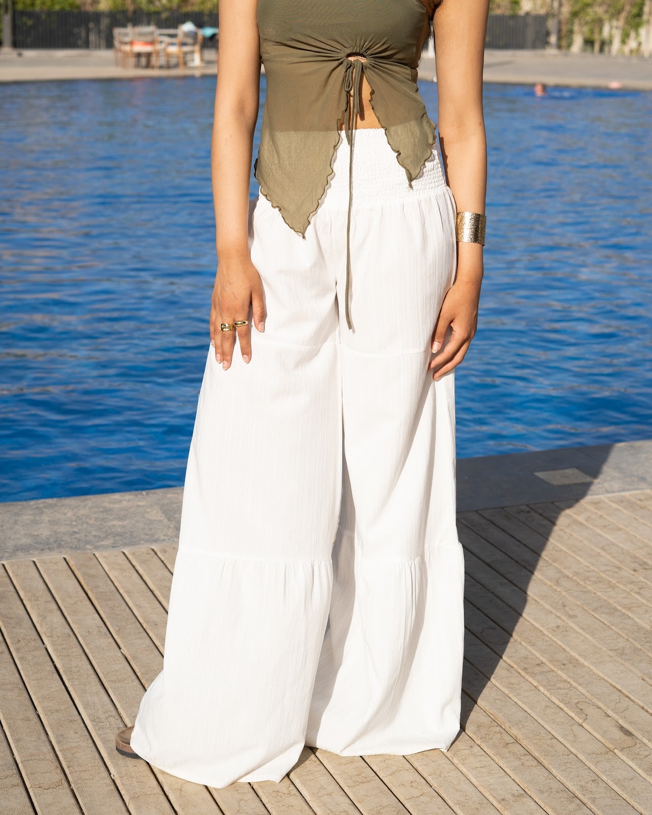 White Boho pants