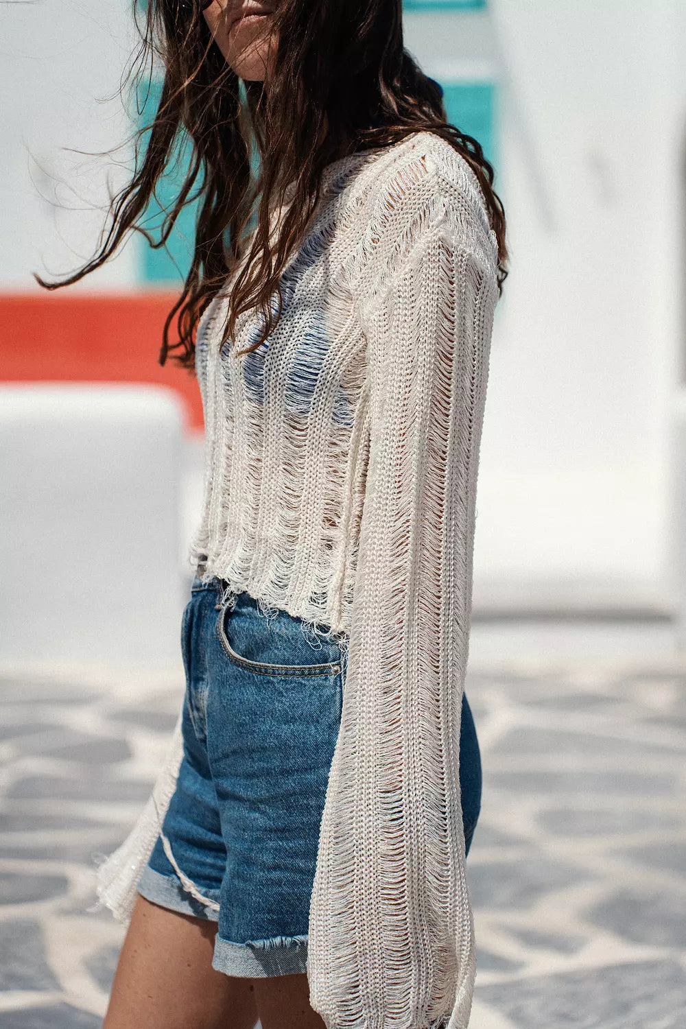 Beige Golden Threads Knit Top (V2)